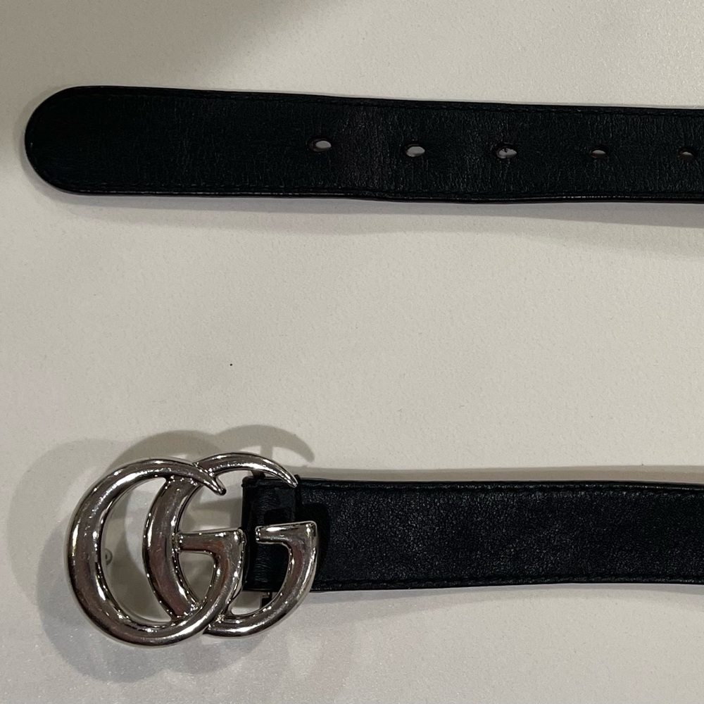 Gucci Silver GG Marmont Belt - Kids Large; fits 23-27” waist - Picture 5 of 10